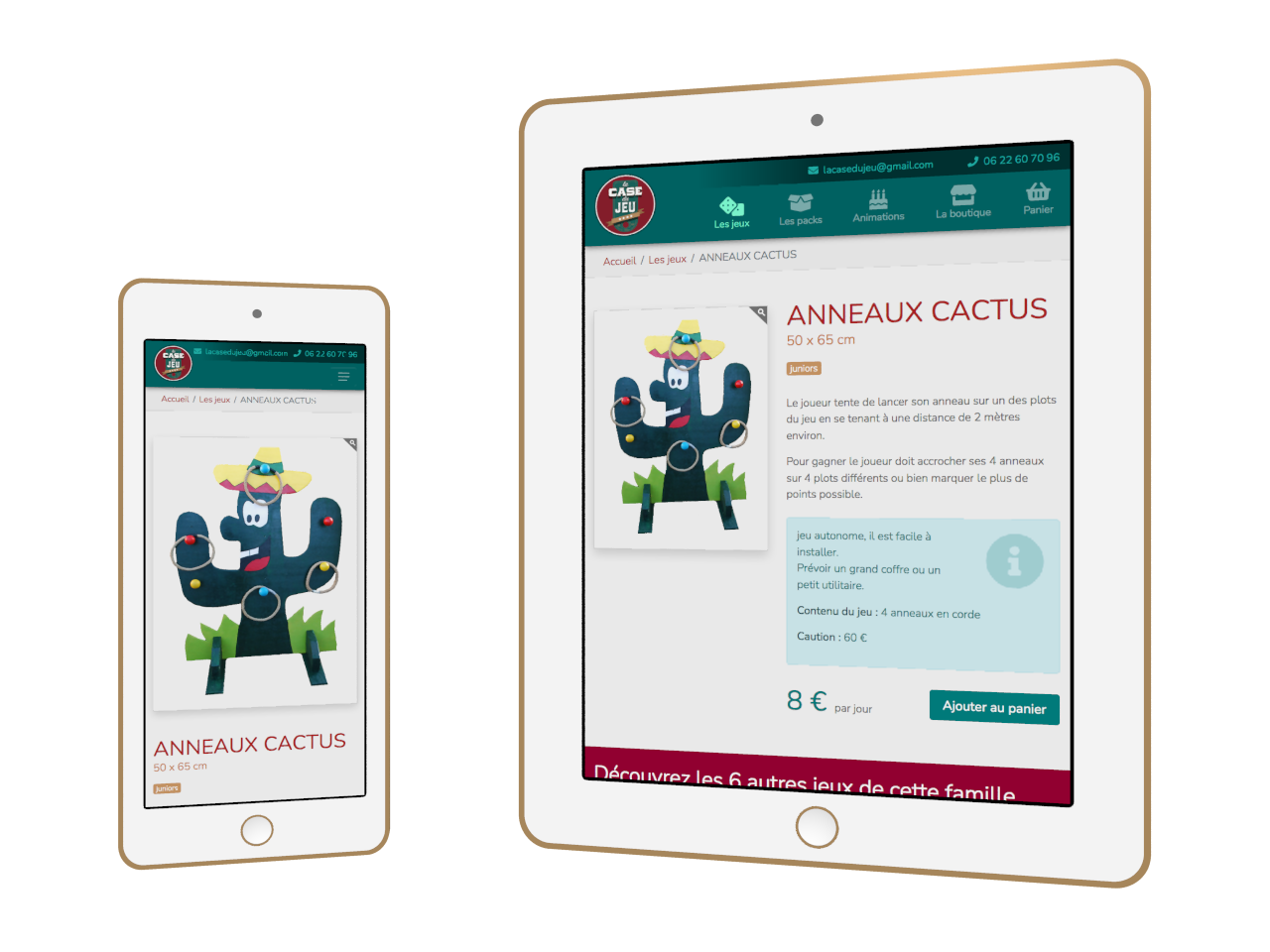 Micraux, nos clients sont nos meilleurs ambassadeurs : vue adaptative sur smartphone et tablette pour La Case Du Jeu