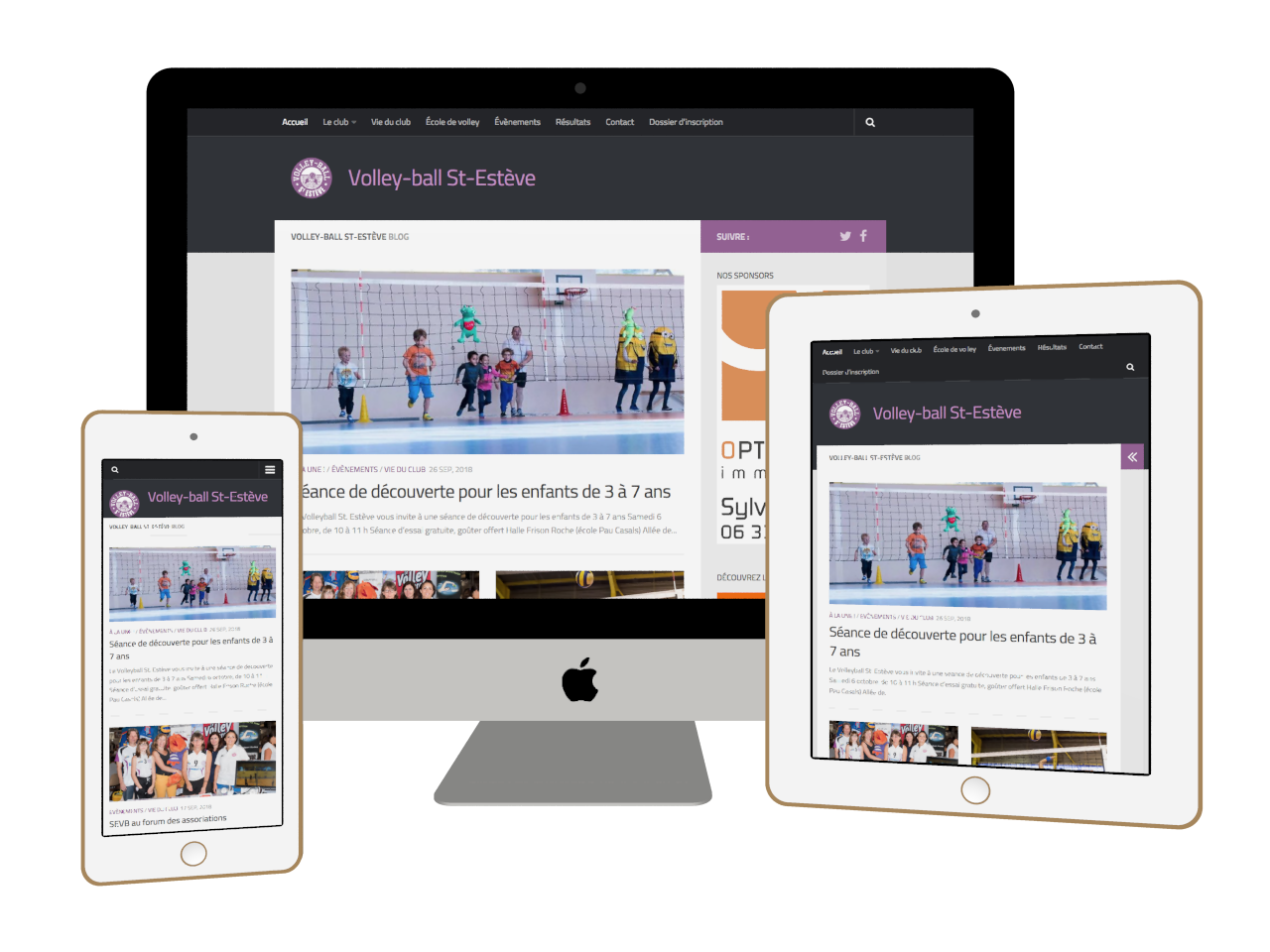Micraux, nos clients sont nos meilleurs ambassadeurs : vue adaptative sur ordinateur, tablette et smartphone pour Volley-Ball Saint-Estève